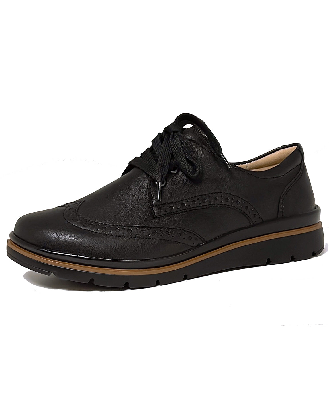 FIDELIO 505102 GALLERY BROGUE LACE SHOE - BLACK DELAVE