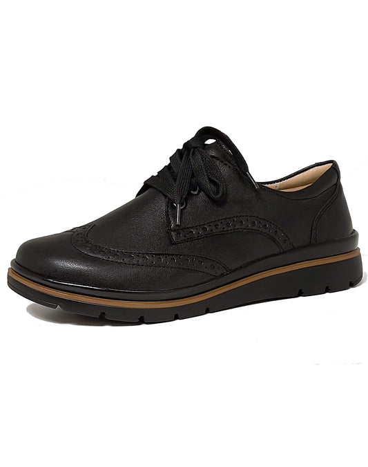 FIDELIO 505102 GALLERY BROGUE LACE SHOE - BLACK DELAVE