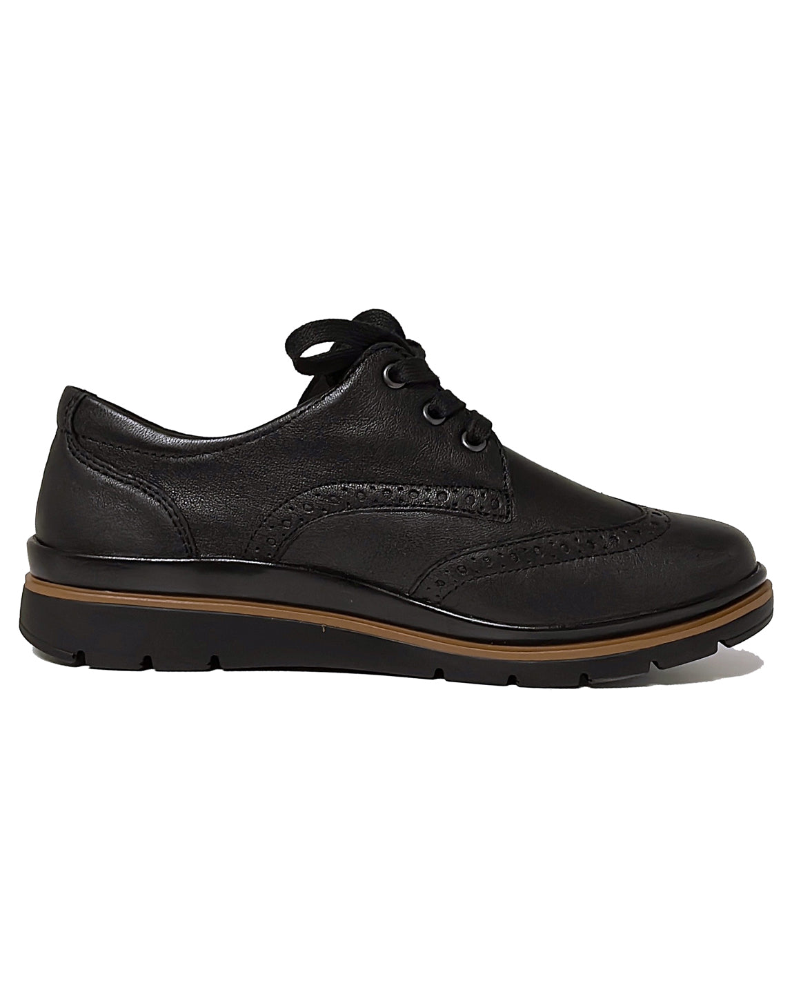 FIDELIO 505102 GALLERY BROGUE LACE SHOE - BLACK DELAVE