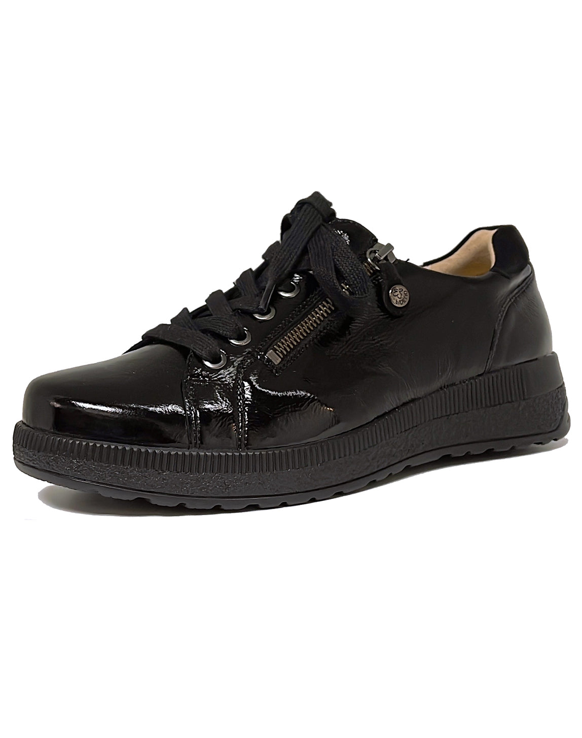 FIDELIO 576103 H HOLY LACE ZIP SHOE - BLACK PATENT