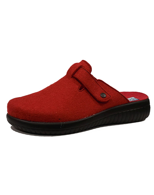 FIDELIO 585030 GIULIA WOOL CLOG - RED WOOL FELT