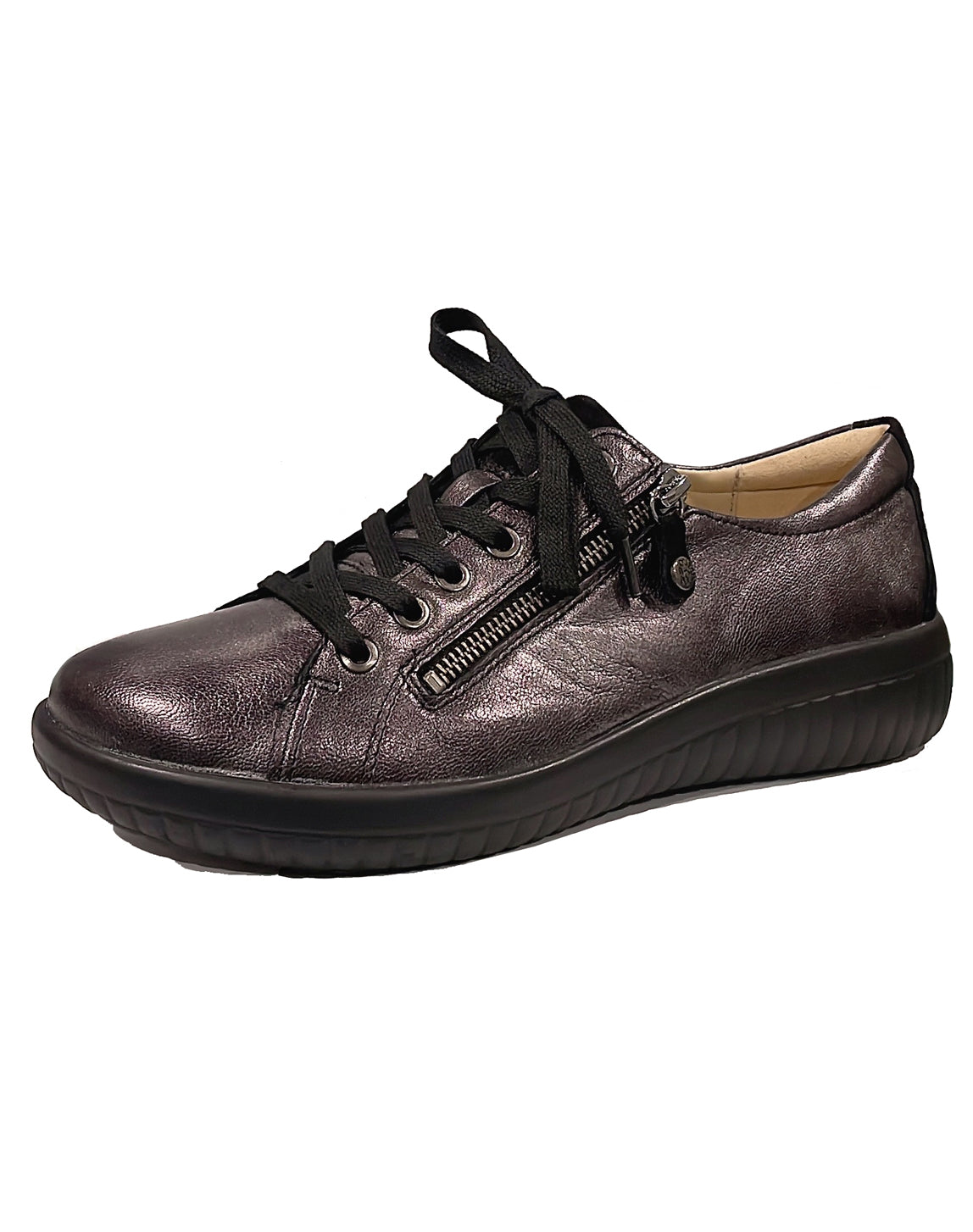 FIDELIO 605103 GENNY ZIP LACE SHOE - ANTHRACITE VAPORE