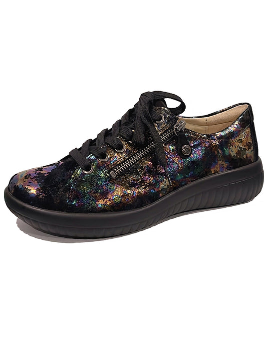 FIDELIO 605103 GENNY ZIP LACE SHOE - MULTI COLOUR RASIED