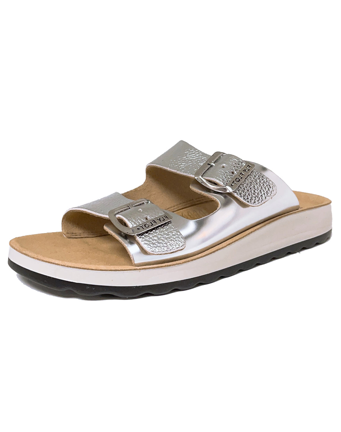 FLYFLOT 77G64 ZC MET DOUBLE VELCRO SLIDE - ARGENTO