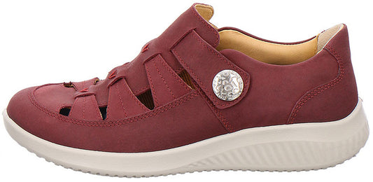 Jomos Open Front Velcro Loafer - Red Ox Blood