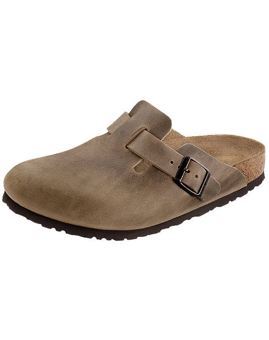 BIRKENSTOCK BOSTON TABACCO BROWN OILED LEATHER NARROW