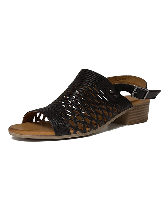 CABELLO ALACA  PLAITED HEEL SANDAL - BLACK