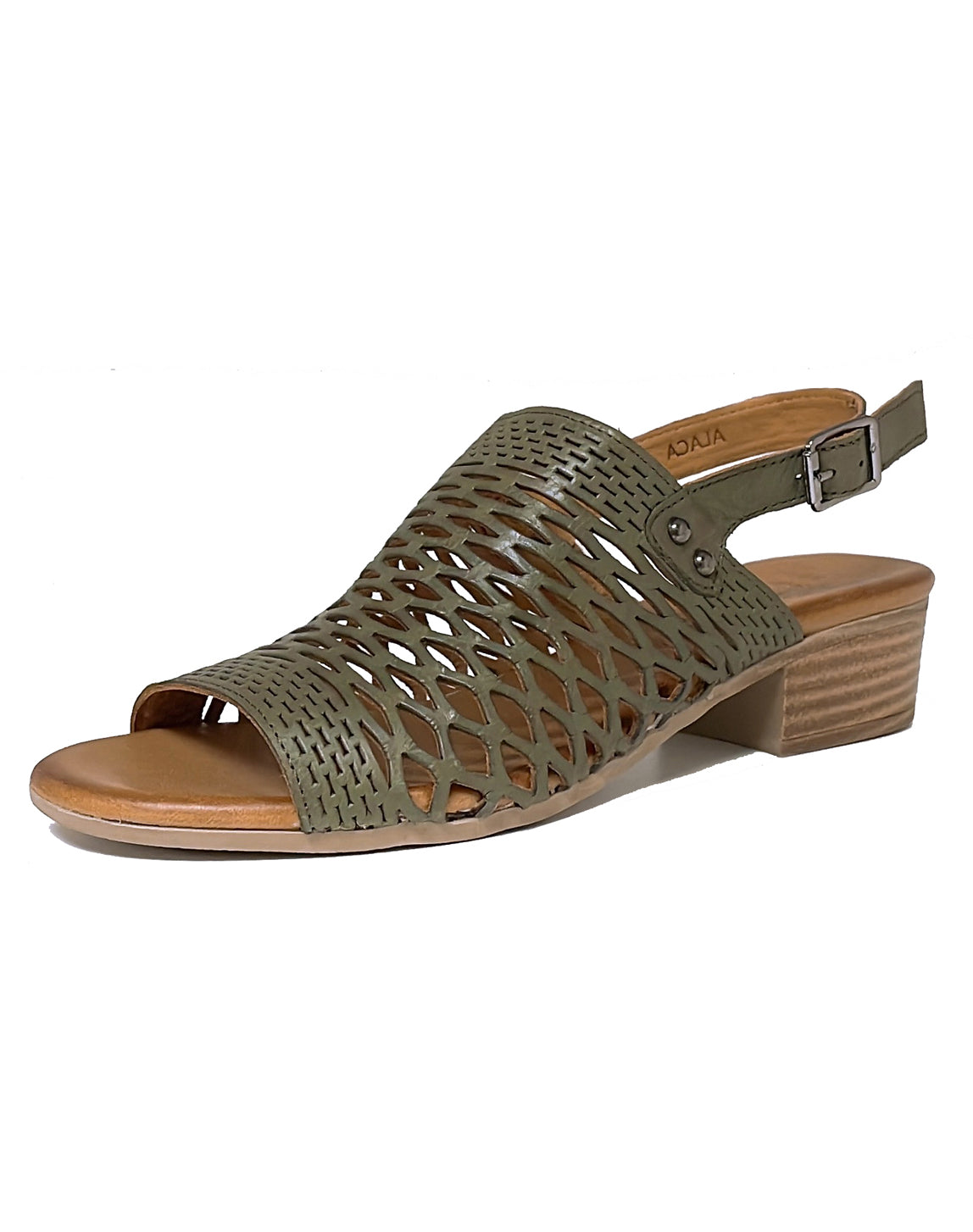 Cabello ALACA Plaited Heel Sandal - Olive Green