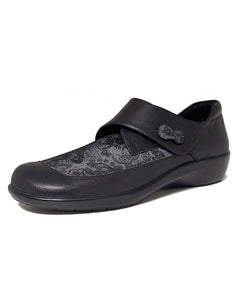 PURE COMFORT ARCPC STRETCH VELC SHOE - BLACK STRETCH