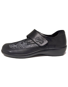 PURE COMFORT ARCPC STRETCH VELC SHOE - BLACK STRETCH