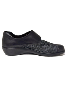 PURE COMFORT ARCPC STRETCH VELC SHOE - BLACK STRETCH