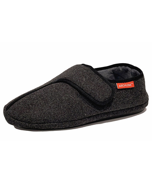 AS801 VELCRO SLIPPER PLUS STYLE - CHARCOAL