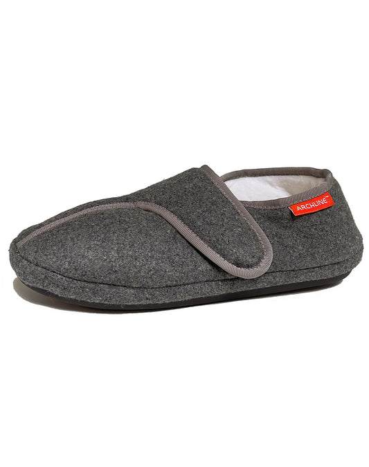 ARCHLINE AS901 VELCRO SLIPPER PLUS STYLE GREY - GREY MARL