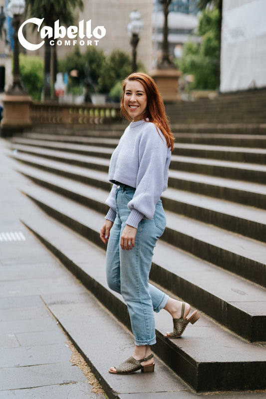 Cabello ALACA Plaited Heel Sandal - Olive Green