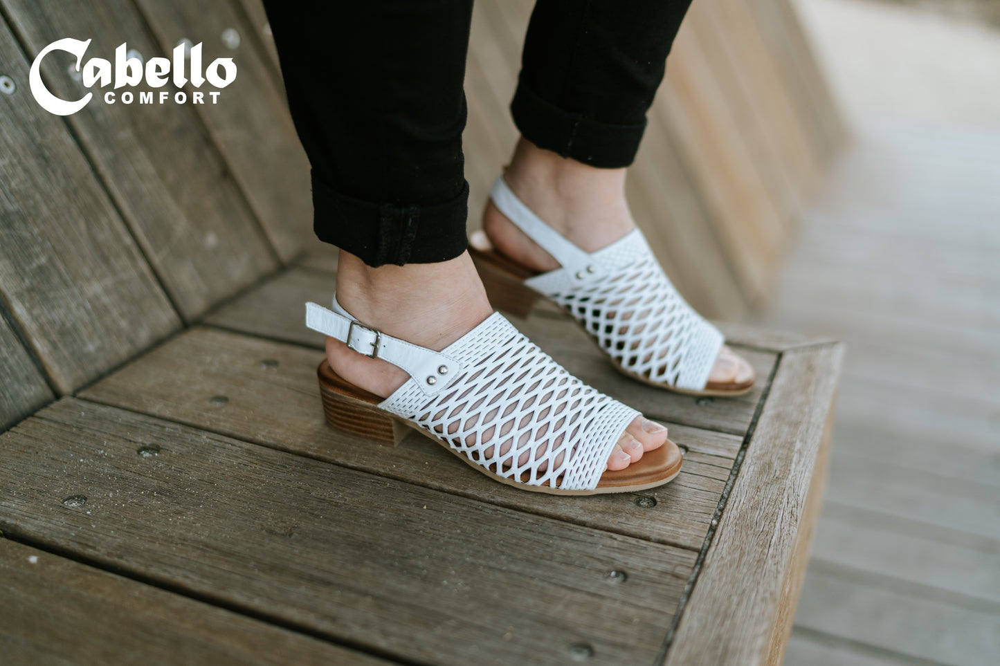 Cabello ALACA Plaited Heel Sandal - White