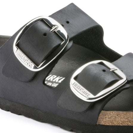 Birkenstock ARIZONA Big Buckle Oiled Leather Sandals - Black Regular