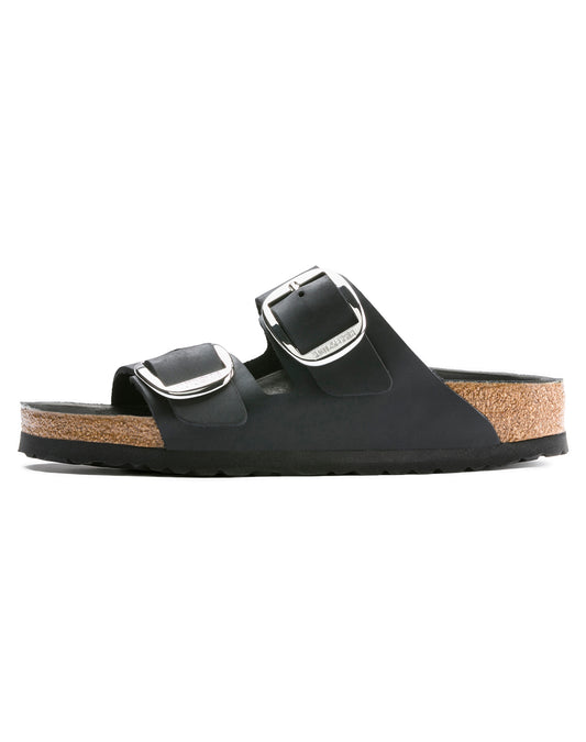 Birkenstock ARIZONA Big Buckle Oiled Leather Sandals - Black Regular