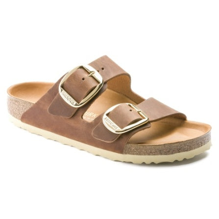 Birkenstock ARIZONA Big Buckle Oiled Leather Sandals - Cognac Regular