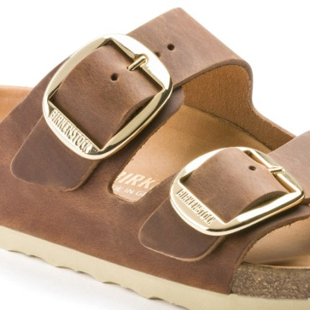 Birkenstock ARIZONA Big Buckle Oiled Leather Sandals - Cognac Regular