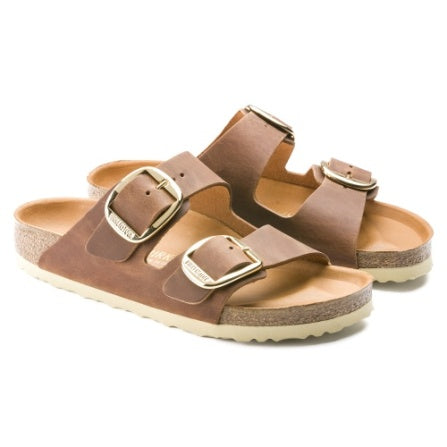 Birkenstock ARIZONA Big Buckle Oiled Leather Sandals - Cognac Regular