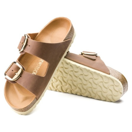 Birkenstock ARIZONA Big Buckle Oiled Leather Sandals - Cognac Regular