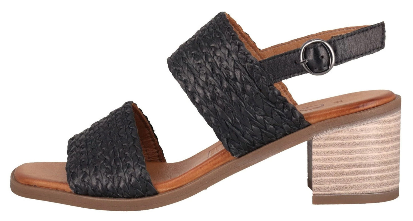 Cabello IZZY Plaited Two Strap Slingback Heel - Black