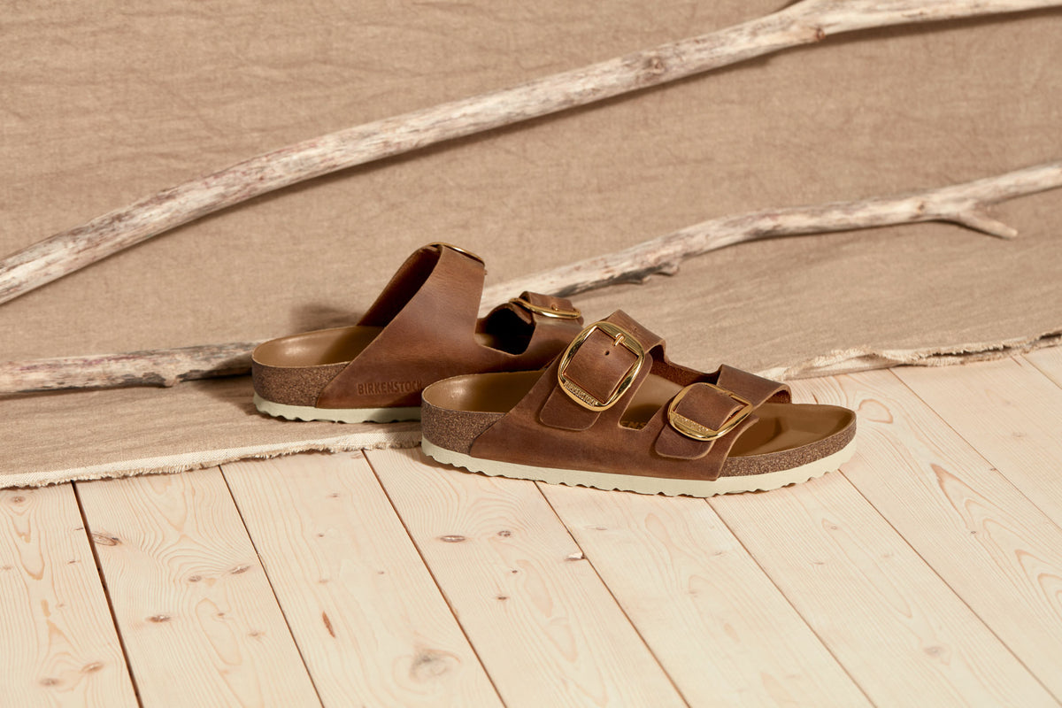 Birkenstock ARIZONA Big Buckle Oiled Leather Sandals - Cognac Regular