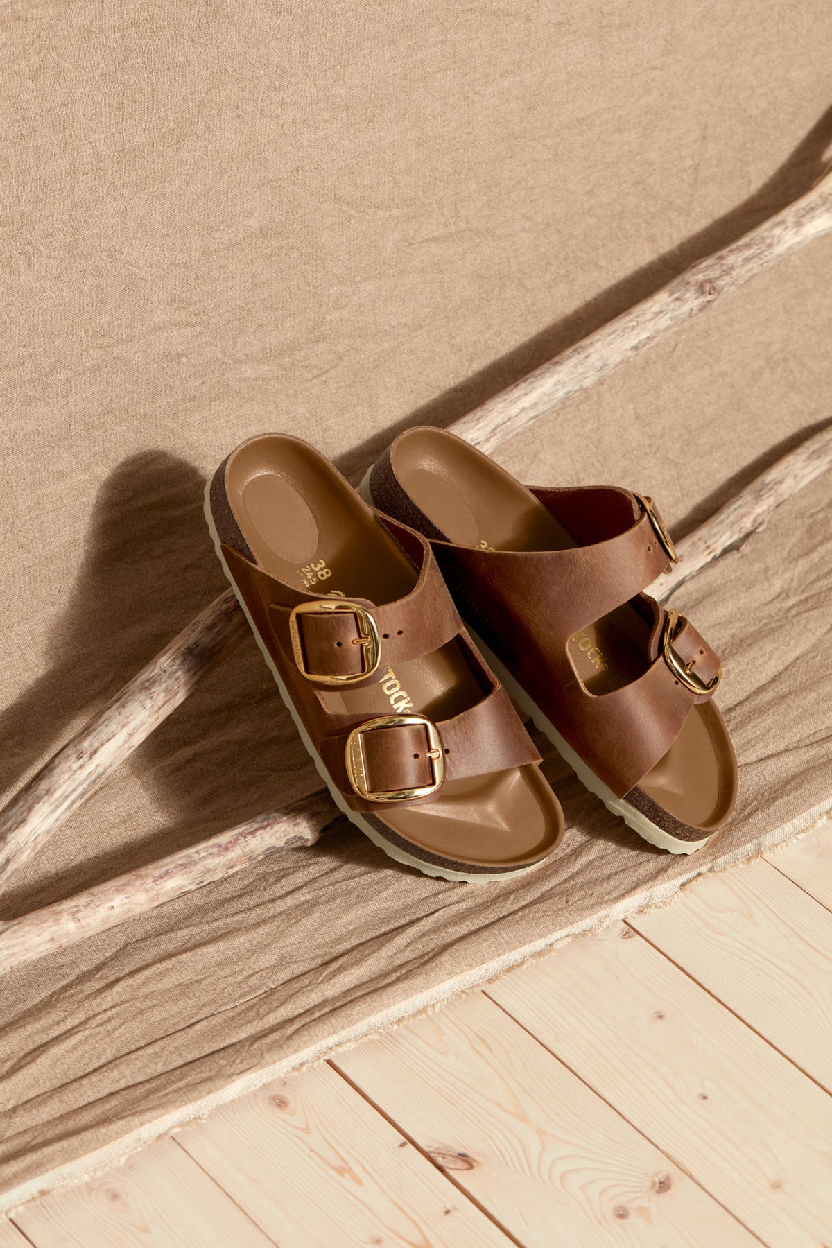 Birkenstock ARIZONA Big Buckle Oiled Leather Sandals - Cognac Regular