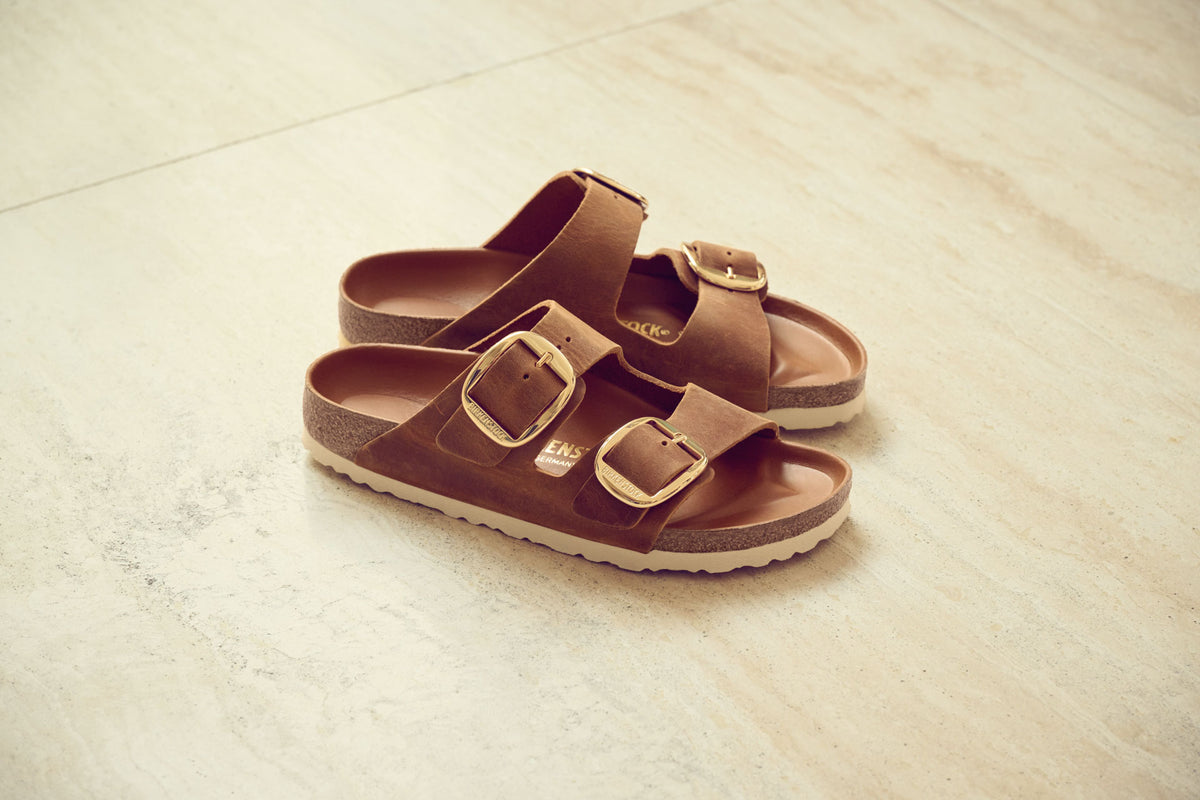 Birkenstock ARIZONA Big Buckle Oiled Leather Sandals - Cognac Regular