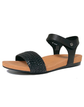 Load image into Gallery viewer, SILVER LINING DYLAN PLAIT STRAP SANDAL - BLACK
