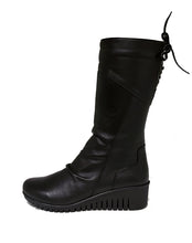 Load image into Gallery viewer, CABELLO ELSIE WEDGE MID CALF BOOT- BLACK