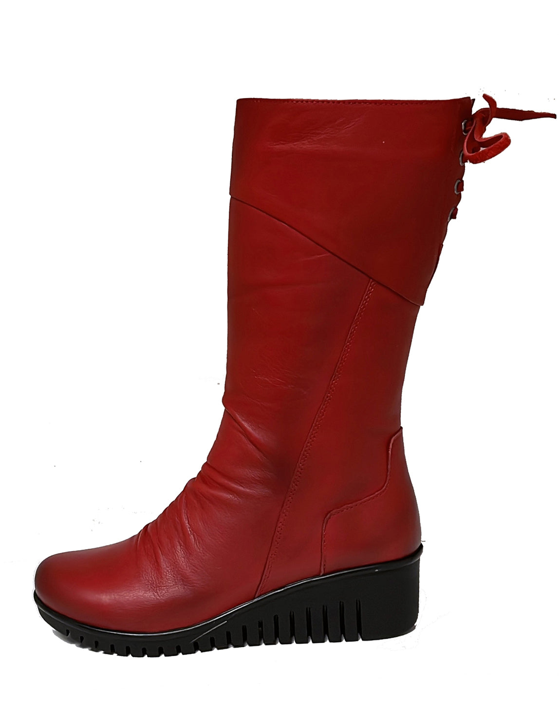 Red on sale wedge boots