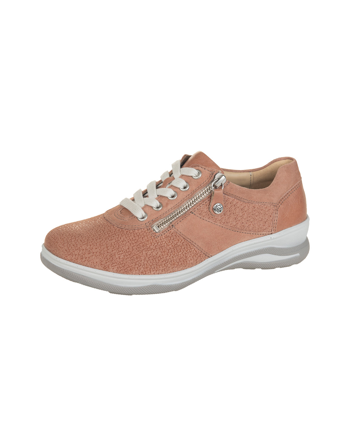 Fidelio HALEY Lace Up Zipper Shoe - Cafe Creme (Salmon) Combi