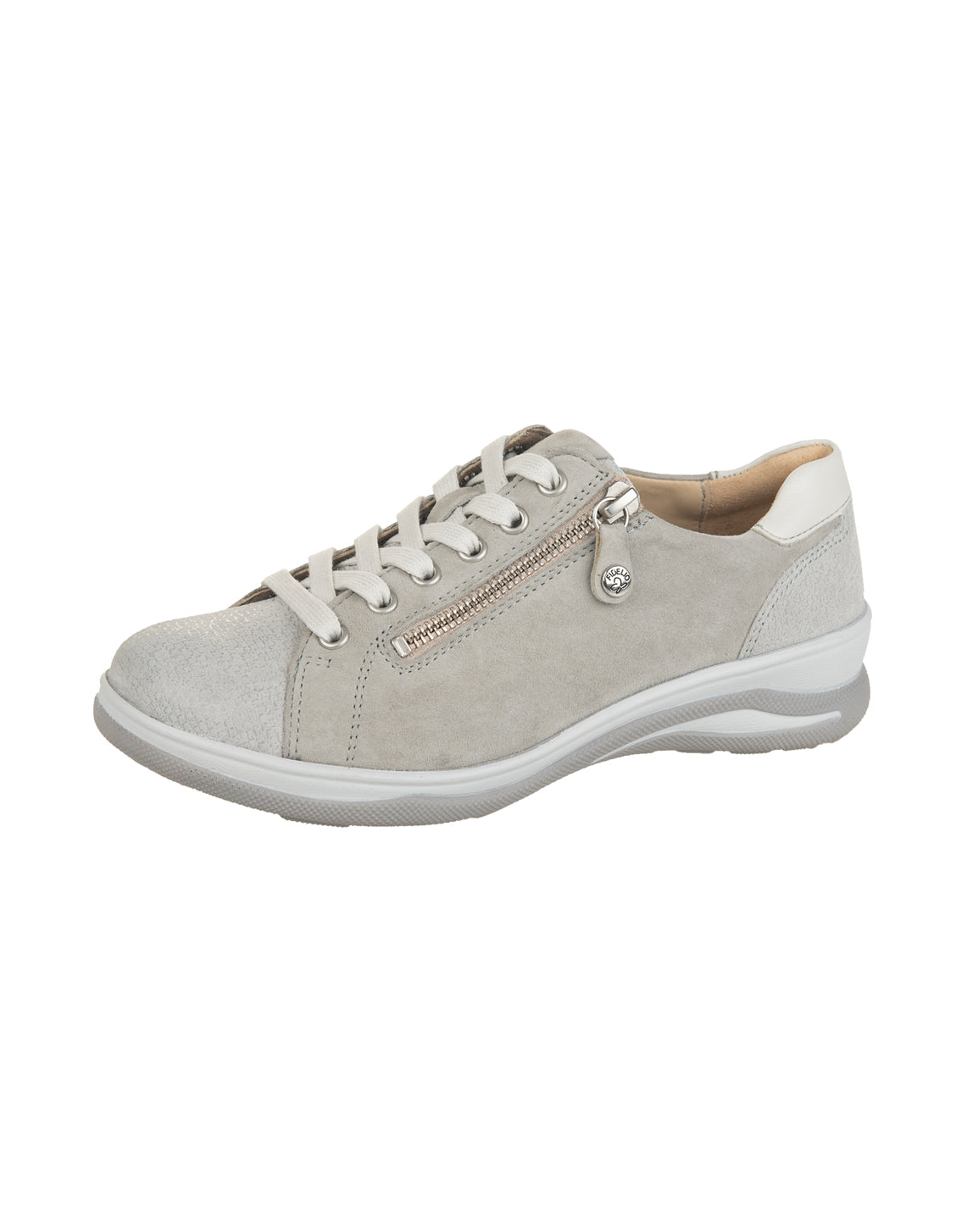 Fidelio HALEY Lace Up Zipper Shoe - Ciottolo (Beige & Cream) Combi