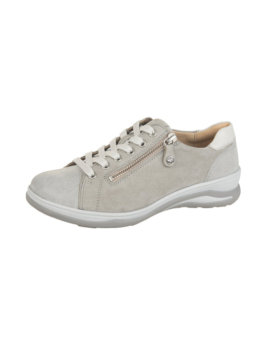 Fidelio HALEY Lace Up Zipper Shoe - Ciottolo (Beige & Cream) Combi