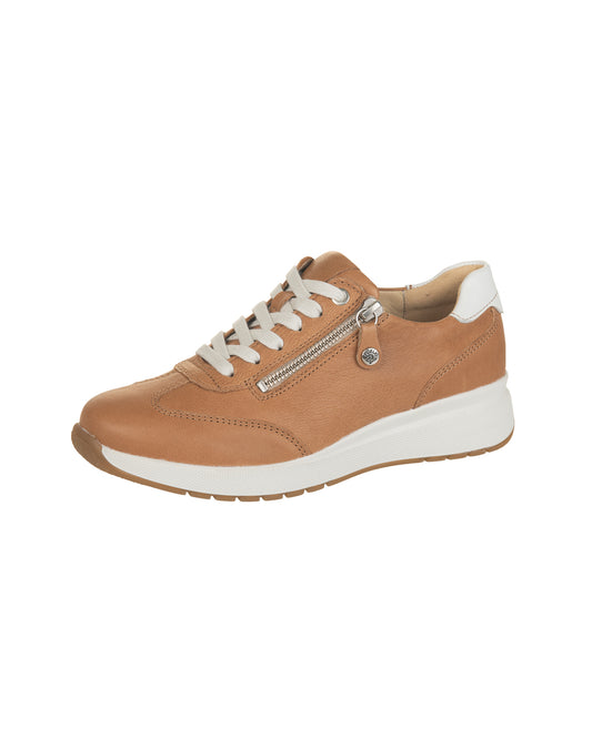 Fidelio HEAVEN Lace Up & Zip Sneaker - Camel Nappa (Tan)