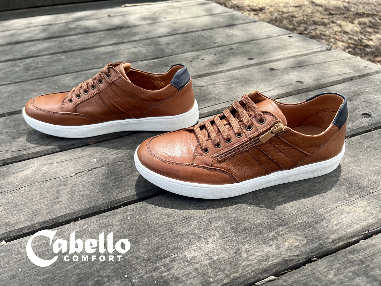 Cabello FINN Lace Up Zip Sneaker / Shoe - Tan
