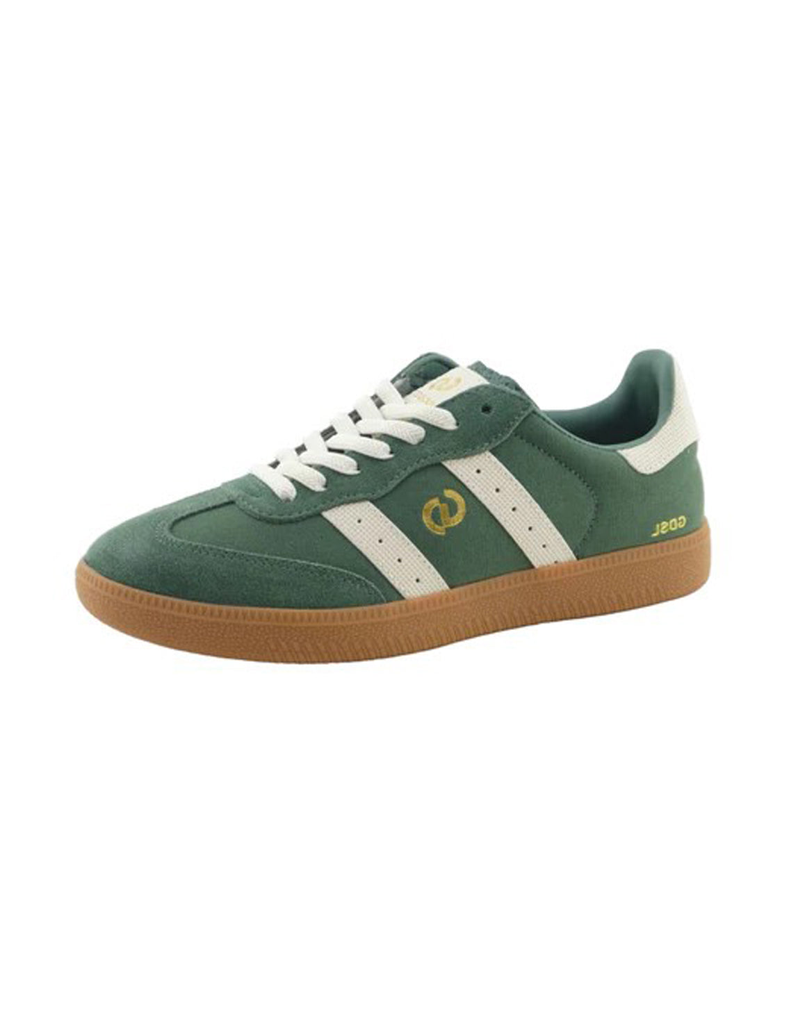 Goodsole Parallel 2001 Lace Up Sneaker - Cypress Green Suede & Ivory Leather