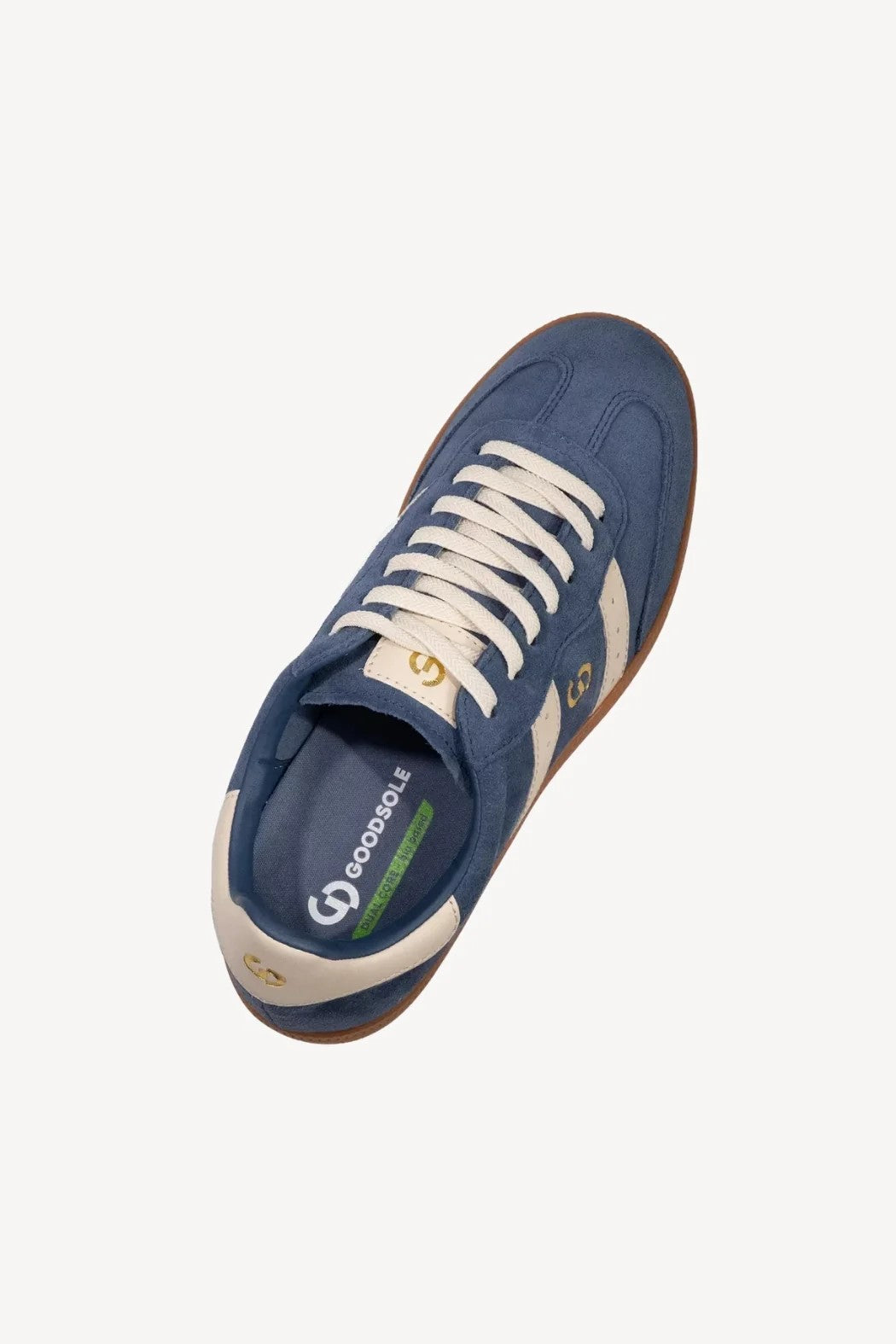 Goodsole Parallel 2001 Lace Up Sneaker - Peacock Blue Suede & Ivory Leather