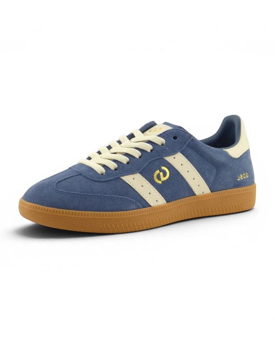 Goodsole Parallel 2001 Lace Up Sneaker - Peacock Blue Suede & Ivory Leather