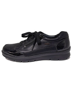 P-8229 ZIP LACE SHOE GCOMFORT W24 - BLACK