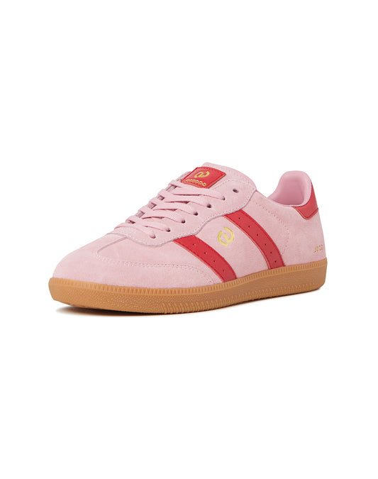 Goodsole Parallel 2001 Lace Up Sneaker - Pink Suede & Red Leather