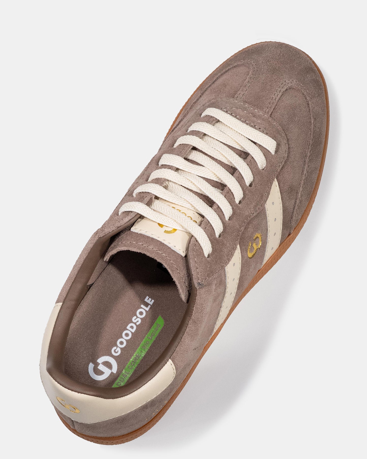 Goodsole Parallel 2001 Lace Up Sneaker - Walnut Brown Suede & Ivory Leather