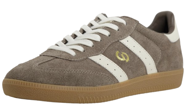 Goodsole Parallel 2001 Lace Up Sneaker - Walnut Brown Suede & Ivory Leather