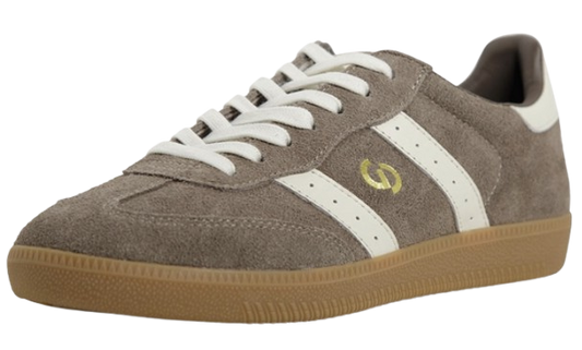 Goodsole Parallel 2001 Lace Up Sneaker - Walnut Brown Suede & Ivory Leather