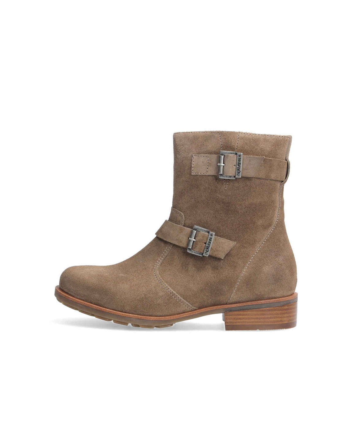 Wolky DEVON Ankle Biker Boot - Beige Suede Leather