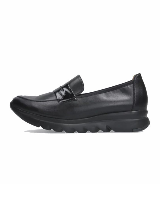 Wolky SNOAFER Slip-on Loafer - Black Vegan Leather