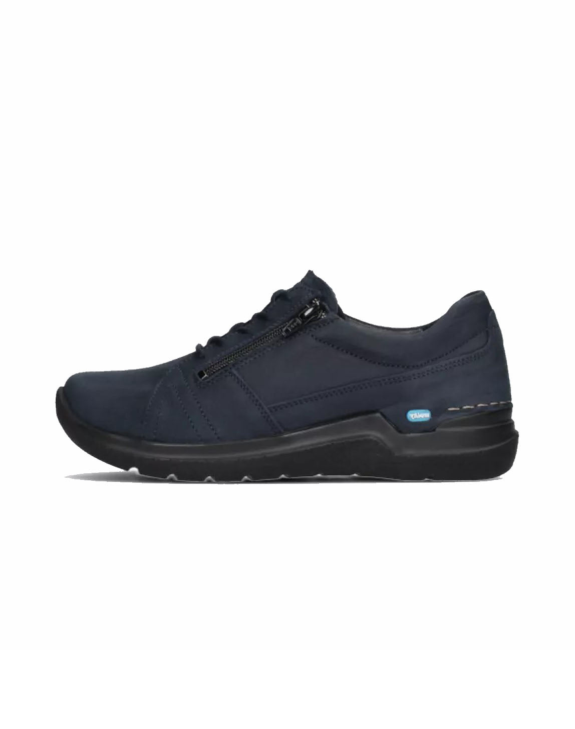 Wolky WALLY FELTWELL Lace Up & Zip Shoe - Blue Leather