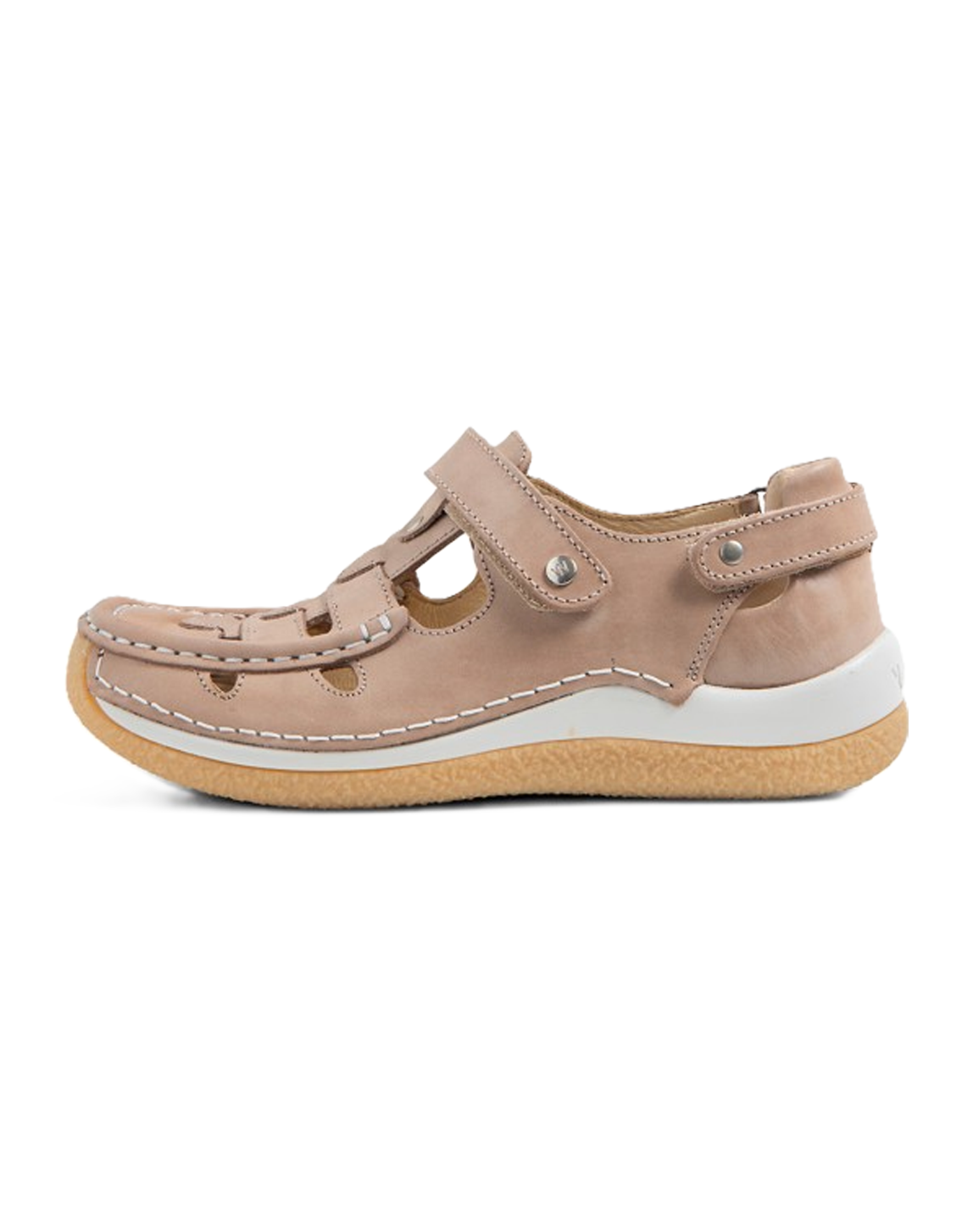 Wolky ESPERANZA Leather & Velcro Shoe - Safari