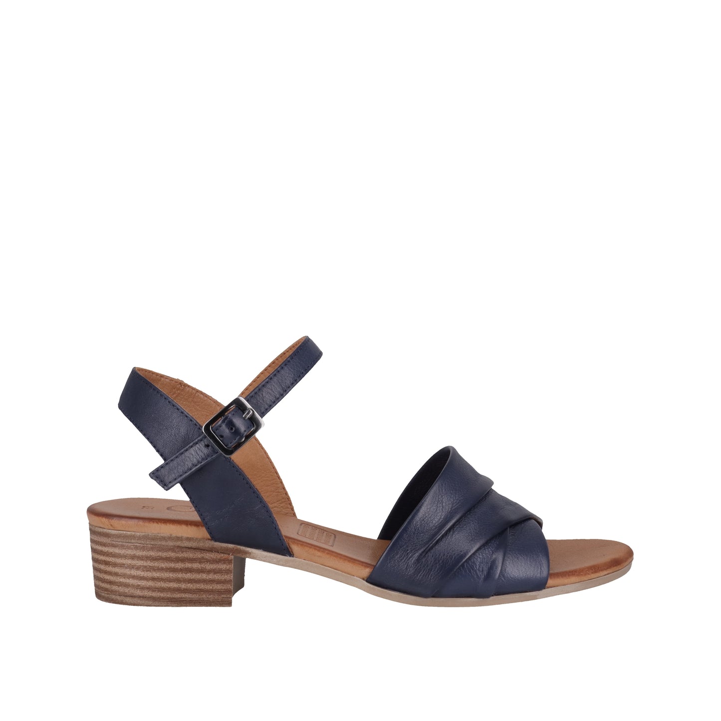 Cabello YENICE Crinkle Strap Sandal - Navy